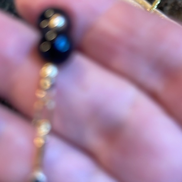 ❤️LAST CALL! ONYX & 14KT BRACELET, ONYX BEADS W/REAL GOLD BEADS & CLASP EUC - Picture 16 of 16